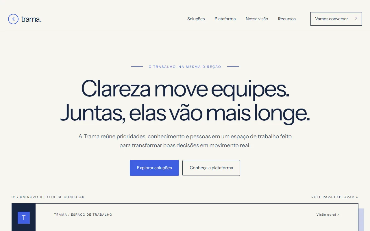 Trama, um site corporativo feito com Altair